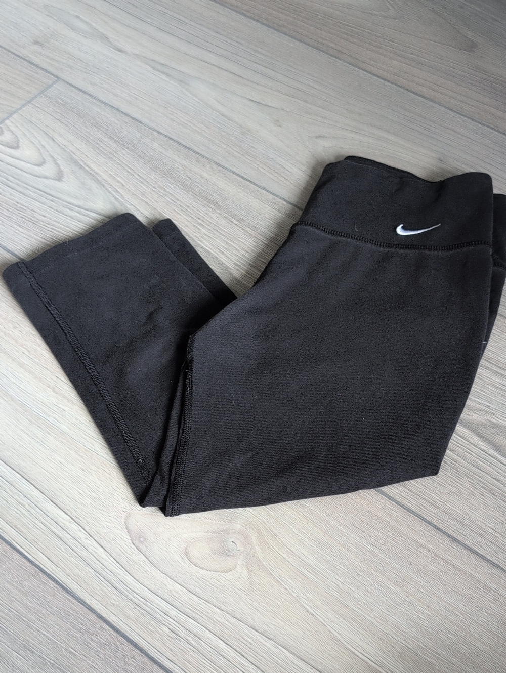Nike Black Capri Leggings with White Swoosh